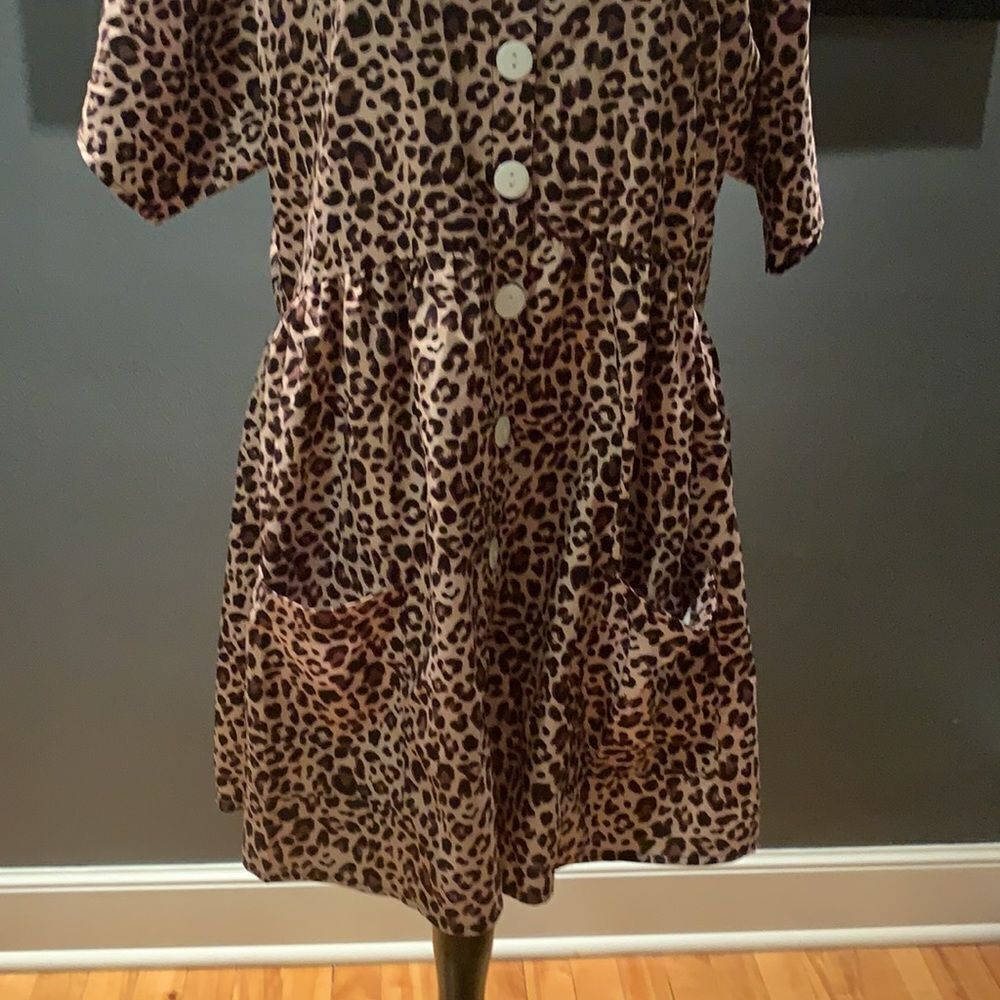 Leopard print button front midi, small - image 3